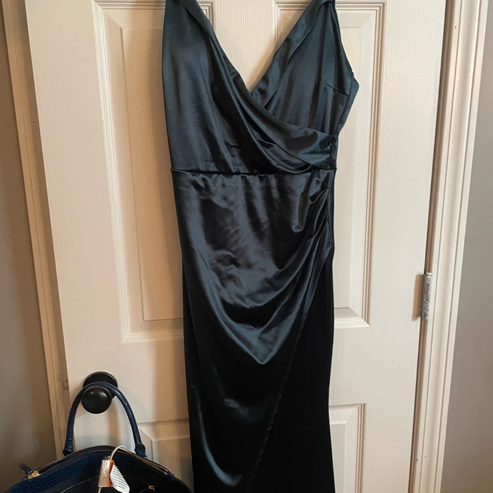 Windsor Black Satin Backless Dress